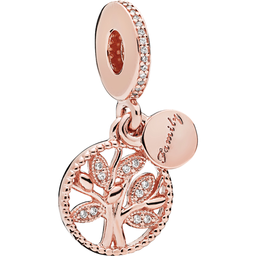 PANDORA Rose Family Heritage Hanging Charm w CZ
