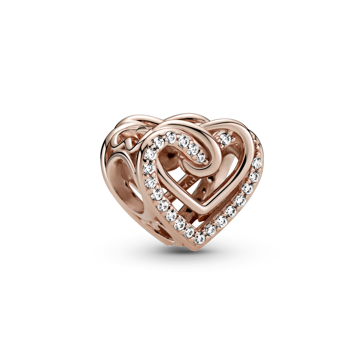 Heart Pandora Rose charm with clear cubic zirconia