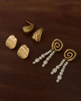 Float Oversized Studs Sterling Silver Set