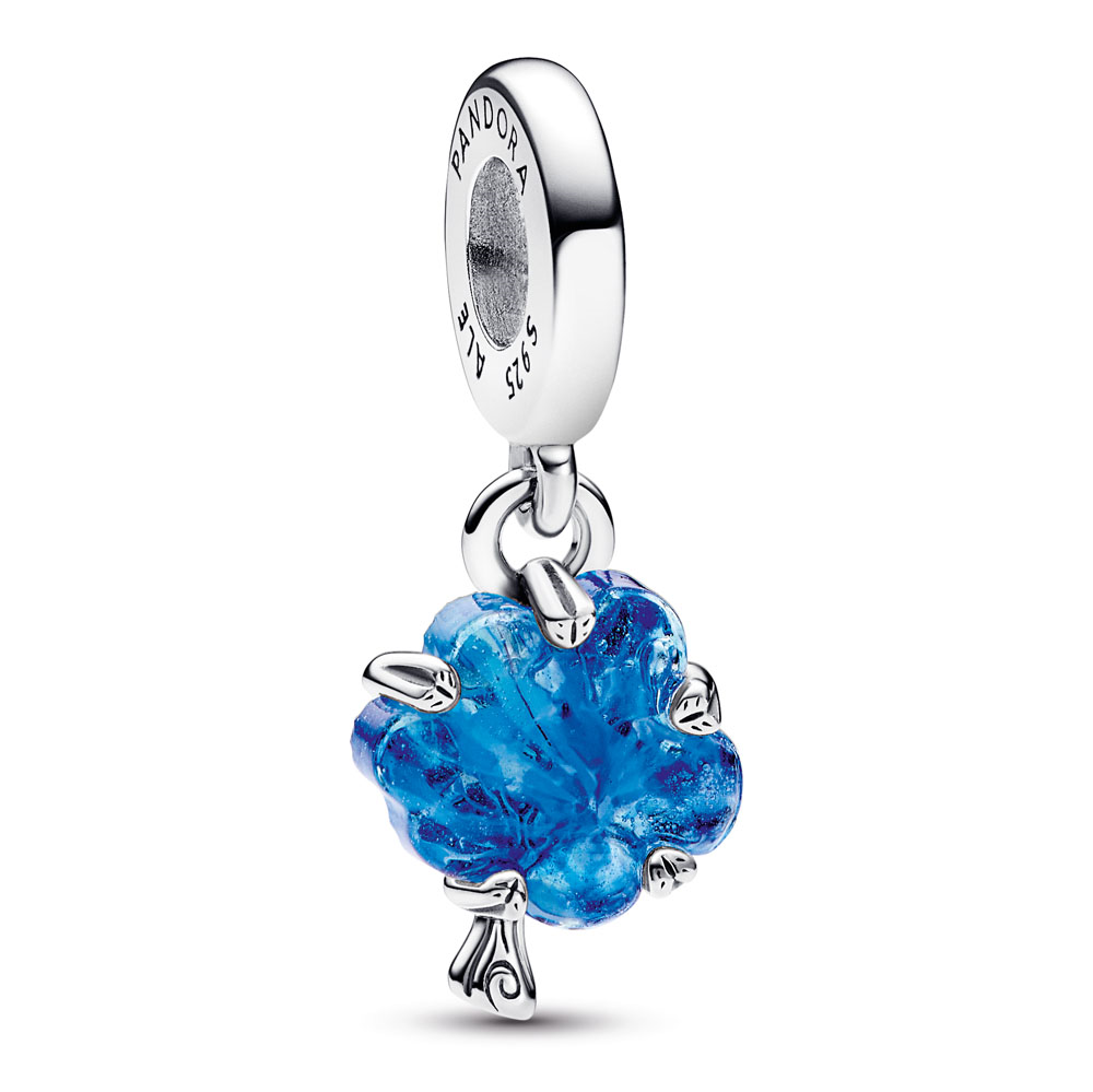 Blue Murano Glass Family Tree Dangle Charm
