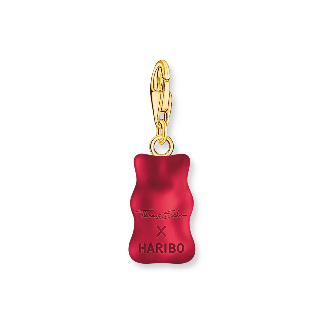 Thomas Sabo Gold-Plated Charm Pendant Strawberry Red Gold Bear