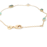 Multi Shape Colour Bracelet in Yellow Gold