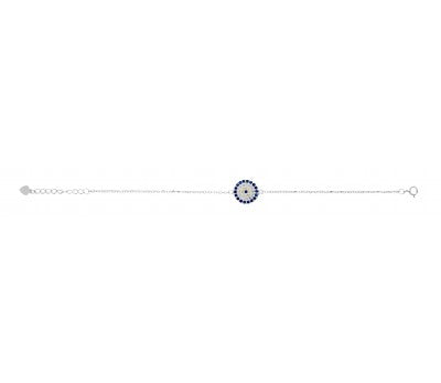 Sterling Silver Micro Pave Eye Bracelet