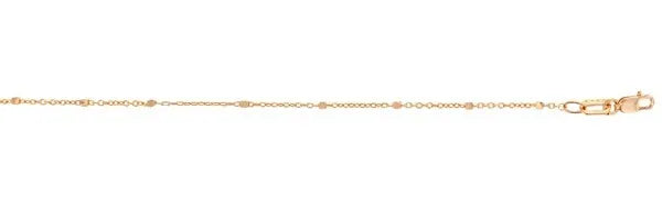 Cable Chain Bracelet with Square Detailing in 9 Carat Rose Gold