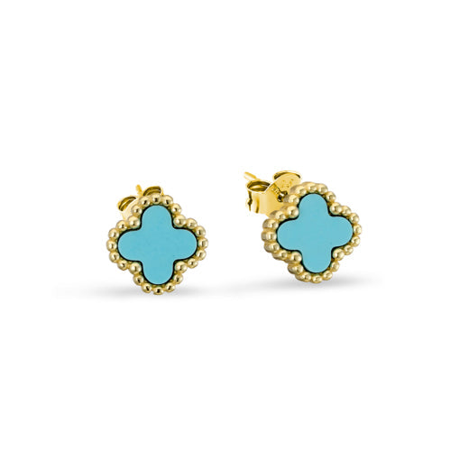 Yellow Gold Plated Clover Earrings