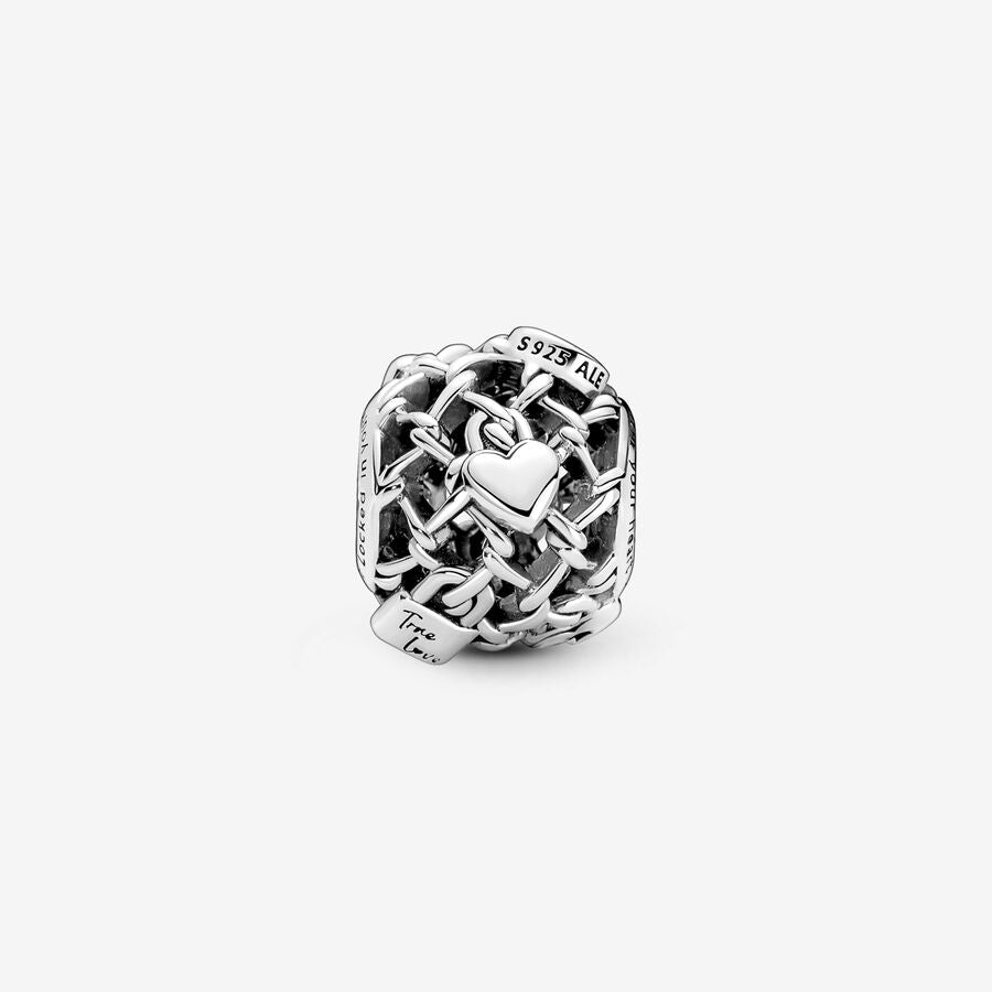 Openwork Chain Link Padlock Charm