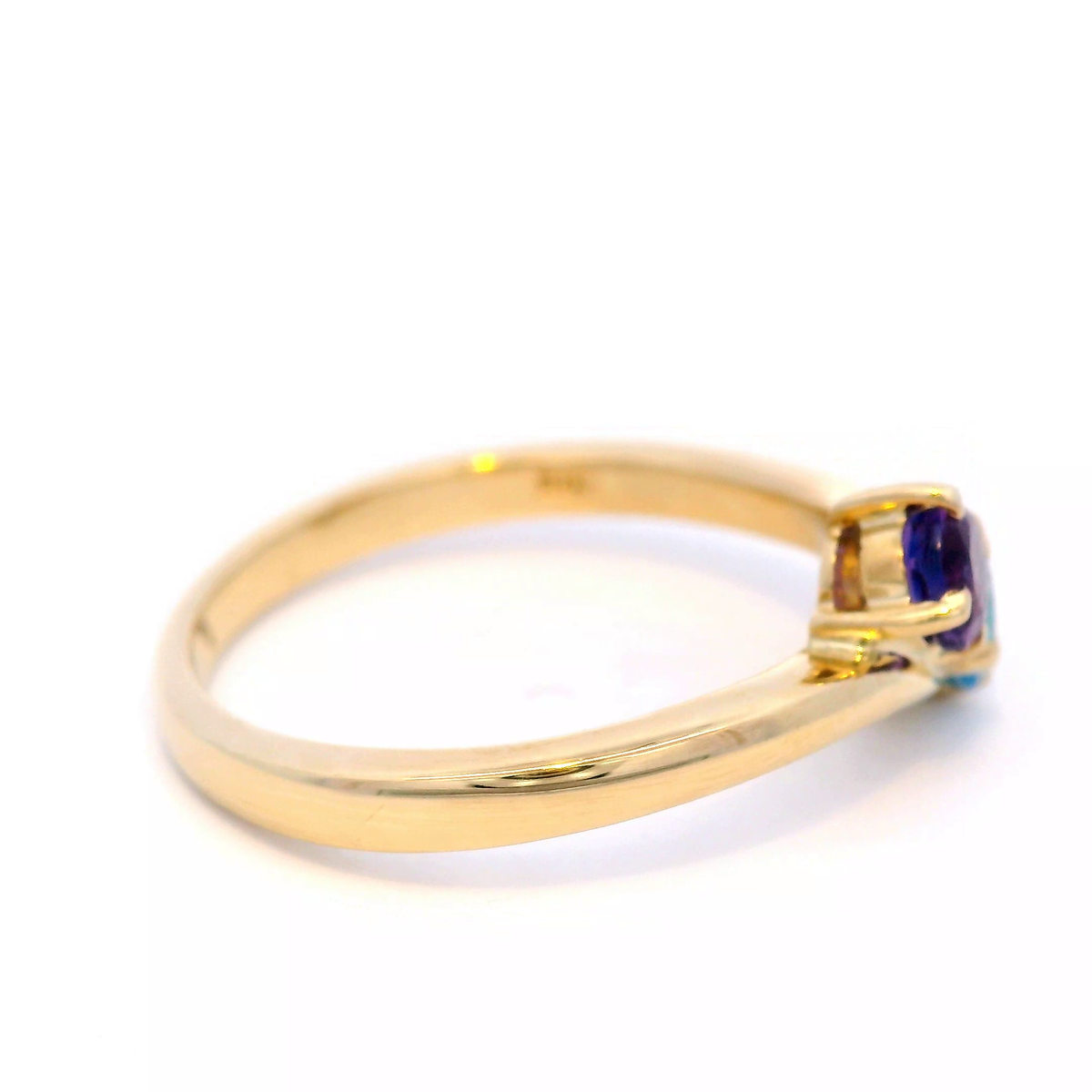 Blue Topaz and Amethyst Dress Ring in Yellow Gold