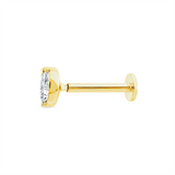 0.05ct Lab Grown Diamond Flat Back Earring in 9K Yellow Gold