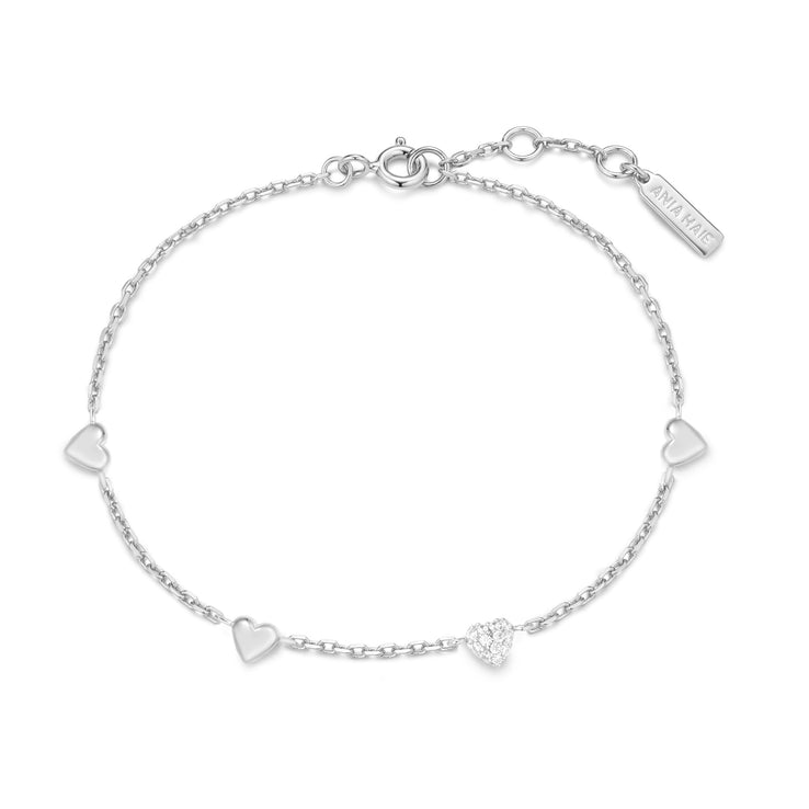 Ania Haie Pavé Puffed Heart Station Bracelet
