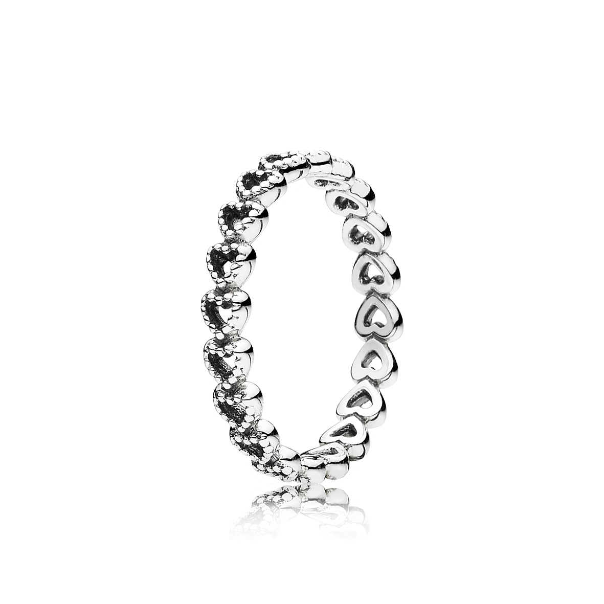 Pandora Linked Love Silver Ring Band