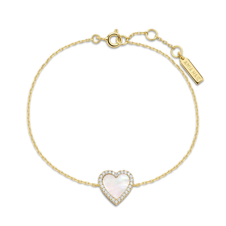 Ania Haie Gold Mother of Pearl Halo Heart Bracelet