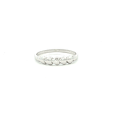 Solid Heart Dress Ring in White Gold