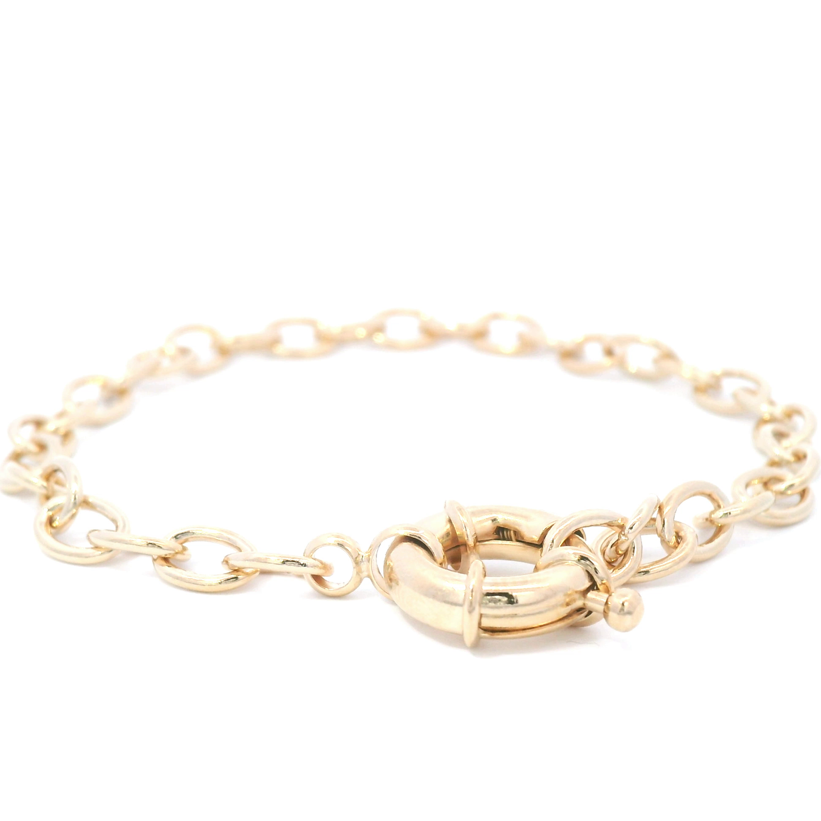 Oval Link Bolt Ring Bracelet In Yellow Gold