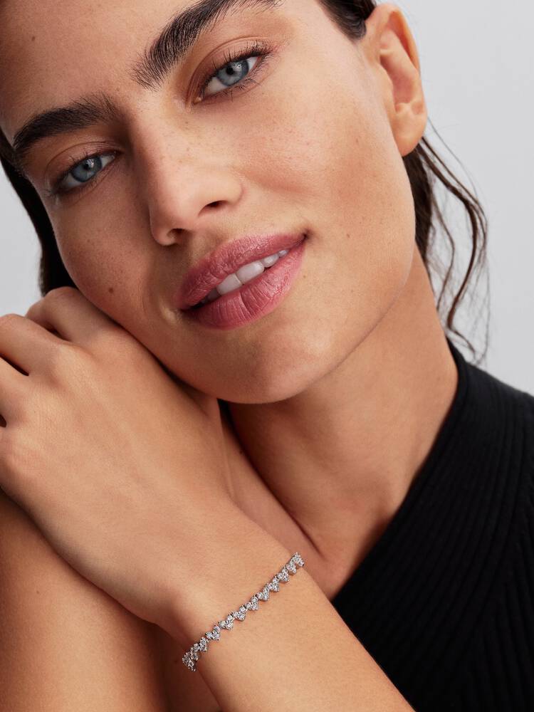 Pandora Triple Stone Heart Bracelet