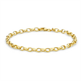 Hollow Oval Belcher Bracelet in 9 Carat Yellow  Gold