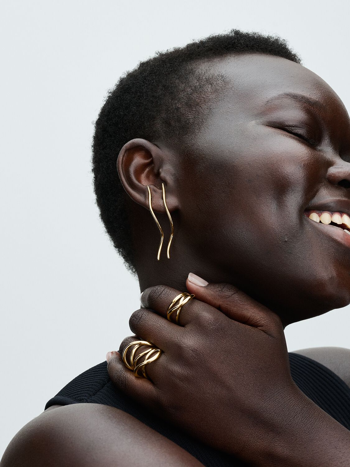 Pandora Organically Shaped Wire Stud Earrings