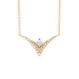 Ellani Princess Cut Cubic Zirconia Wishbone Necklace in Sterling Silver