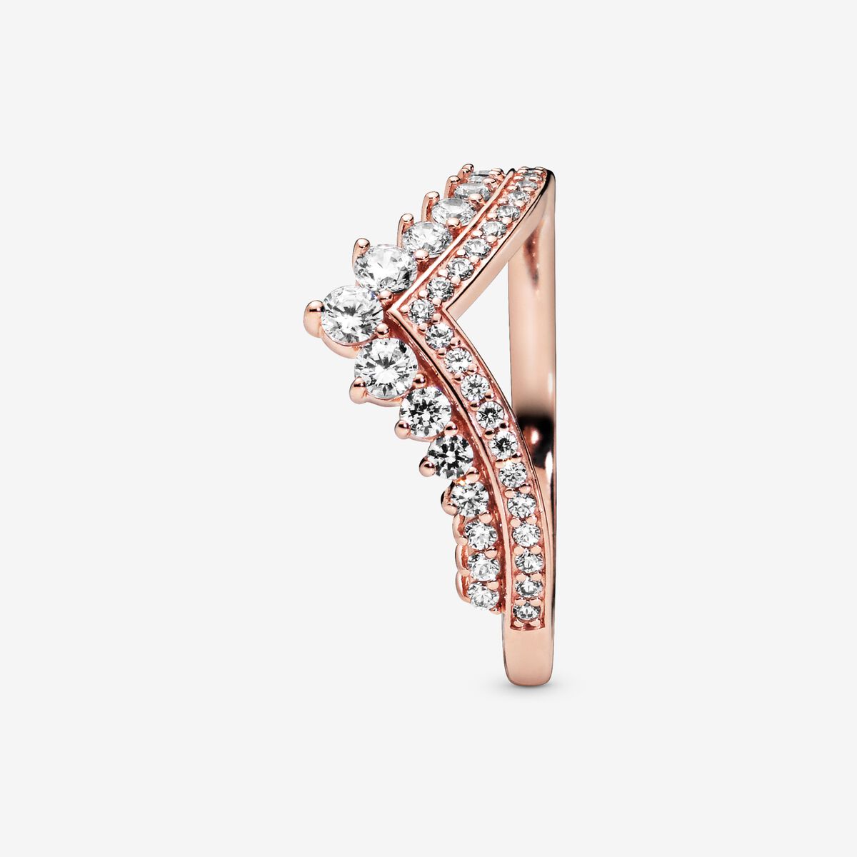 Pandora Rose Princess Wishbone Ring w Clear CZ