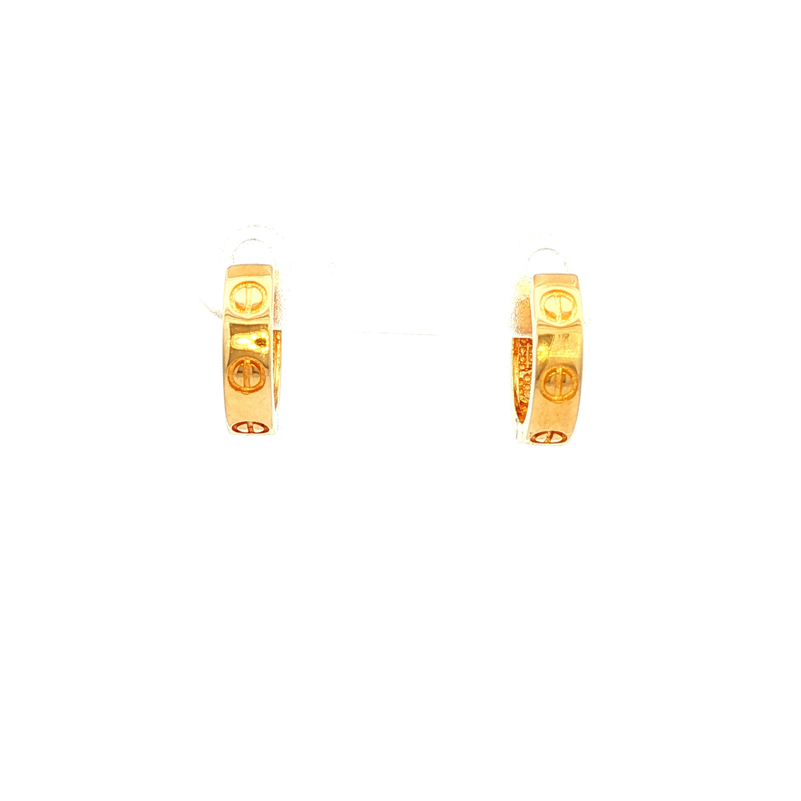 Cartier Style Huggie Earrings in Yellow Gold
