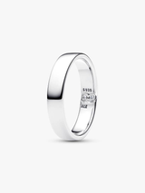 Engravable sterling silver ring with clear cubic zirconia
