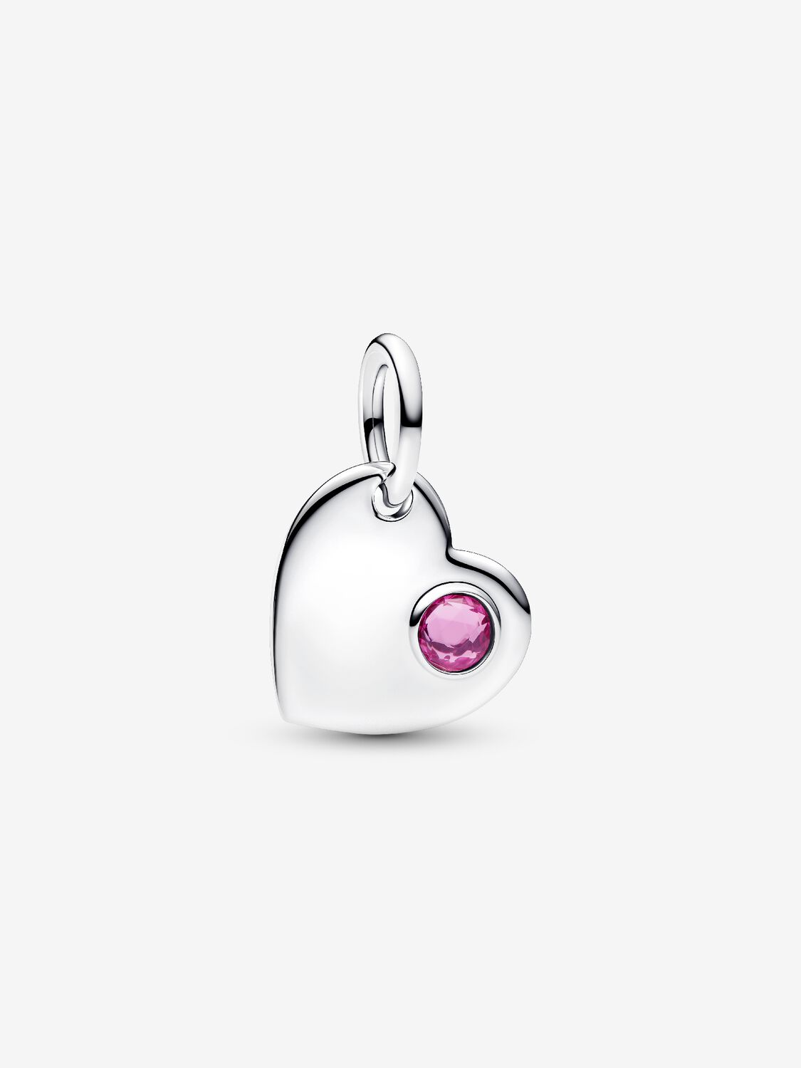 Pandora Engravable Heart Pink Stone Dangle Charm
