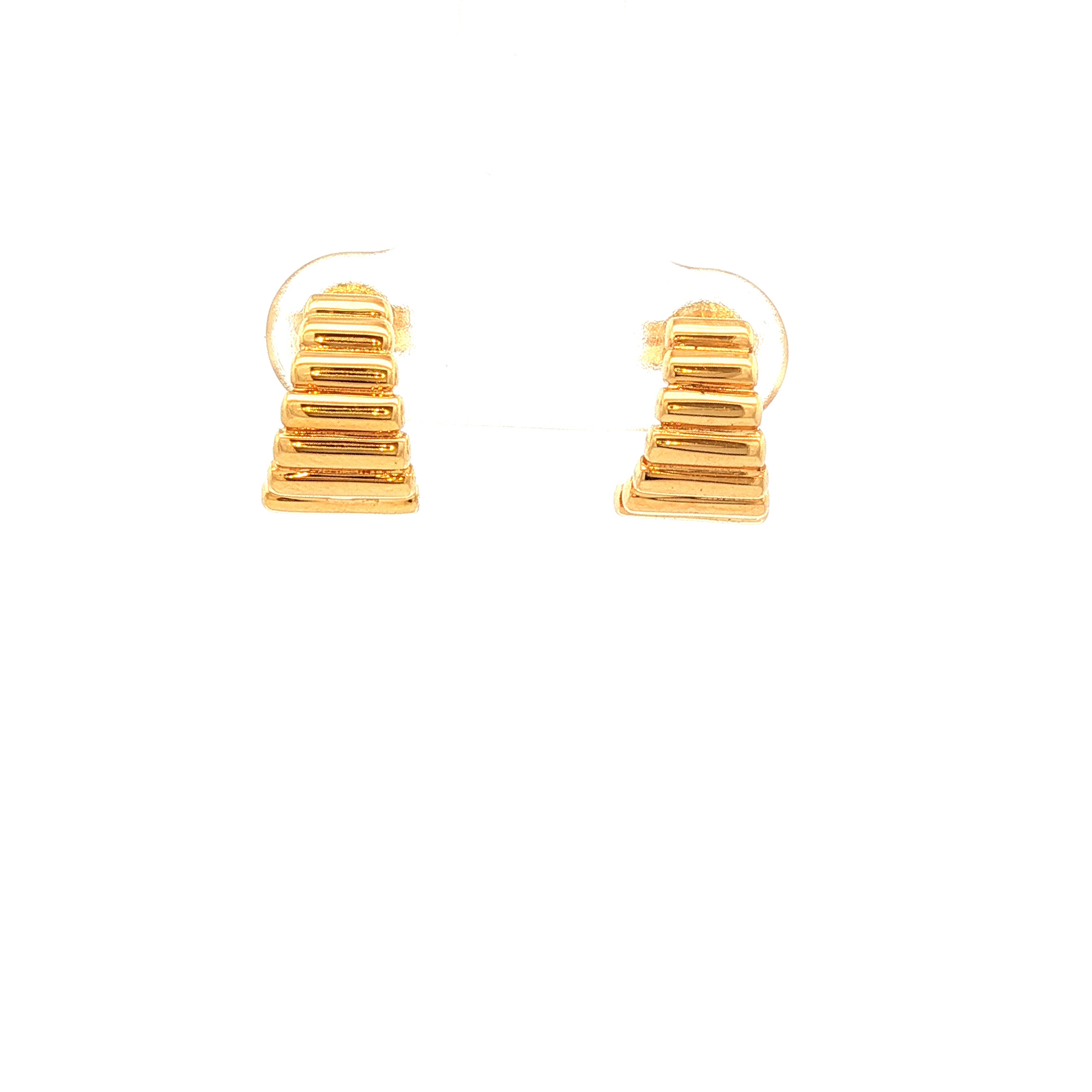Grad Ripple Design Hoop Earring in Yellow Gold