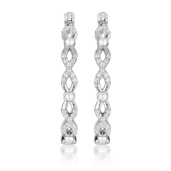 Georgini Red Carpet Ovation Earrings Pearl/ Silver