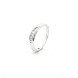 Diamond Princess Cut Channel Set Curved Eternity Ring in White Gold