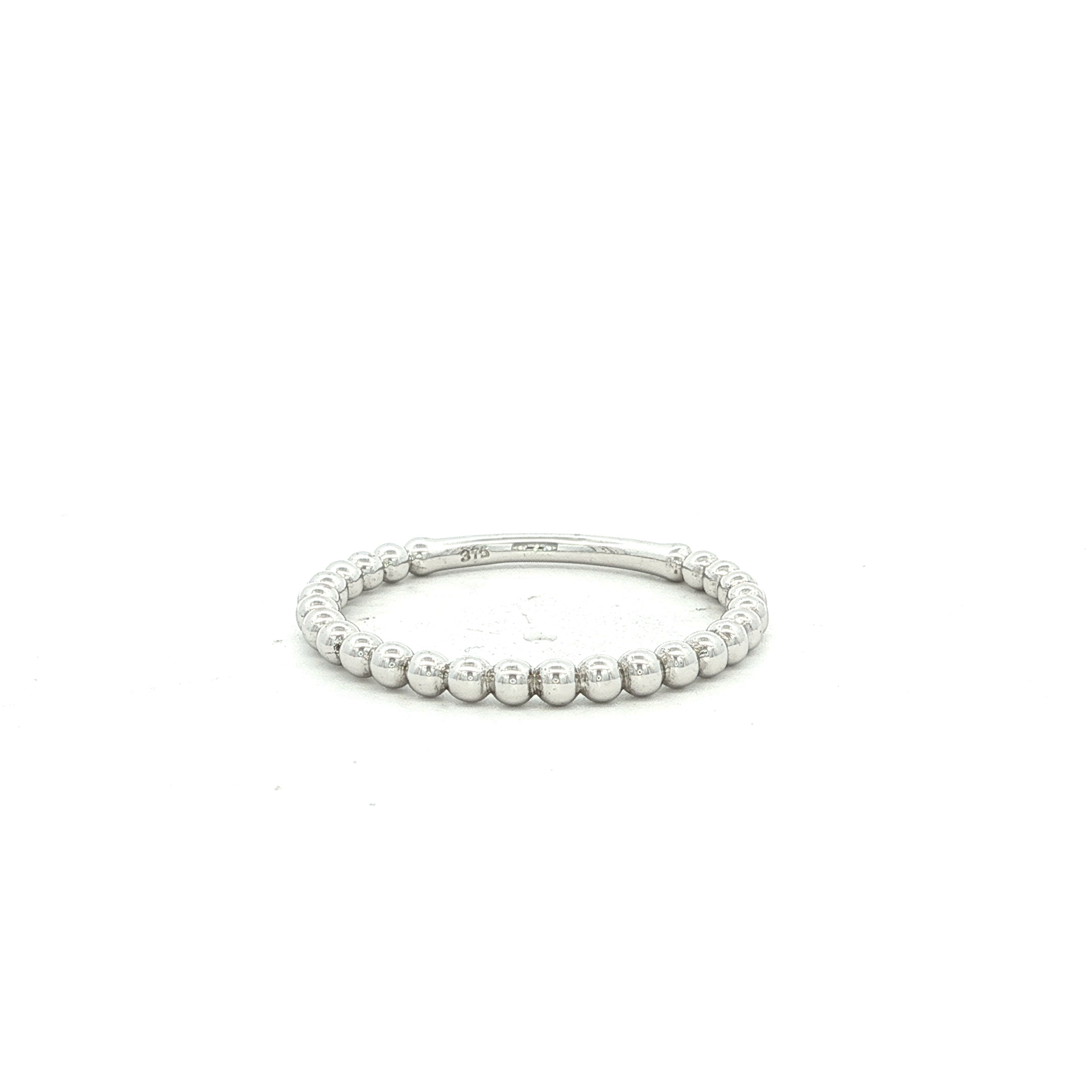 Beaded Dress Ring in White Gold
