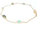 Multi Shape Colour Bracelet in Yellow Gold