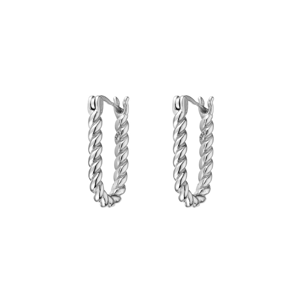 Twist Mini Oblong Hoop Earrings