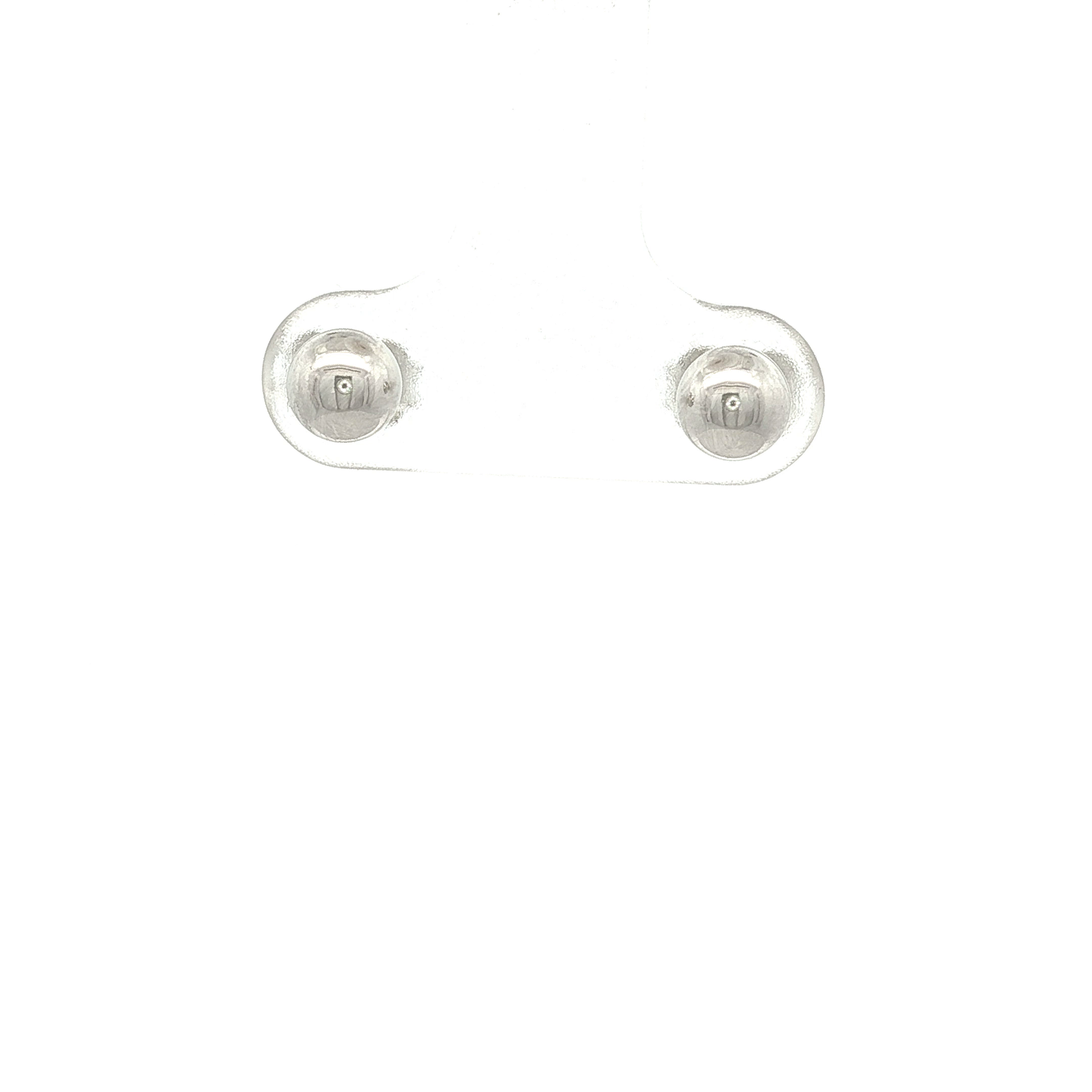 White Gold Rhodium Plated Round Ball Stud Earrings 5mm