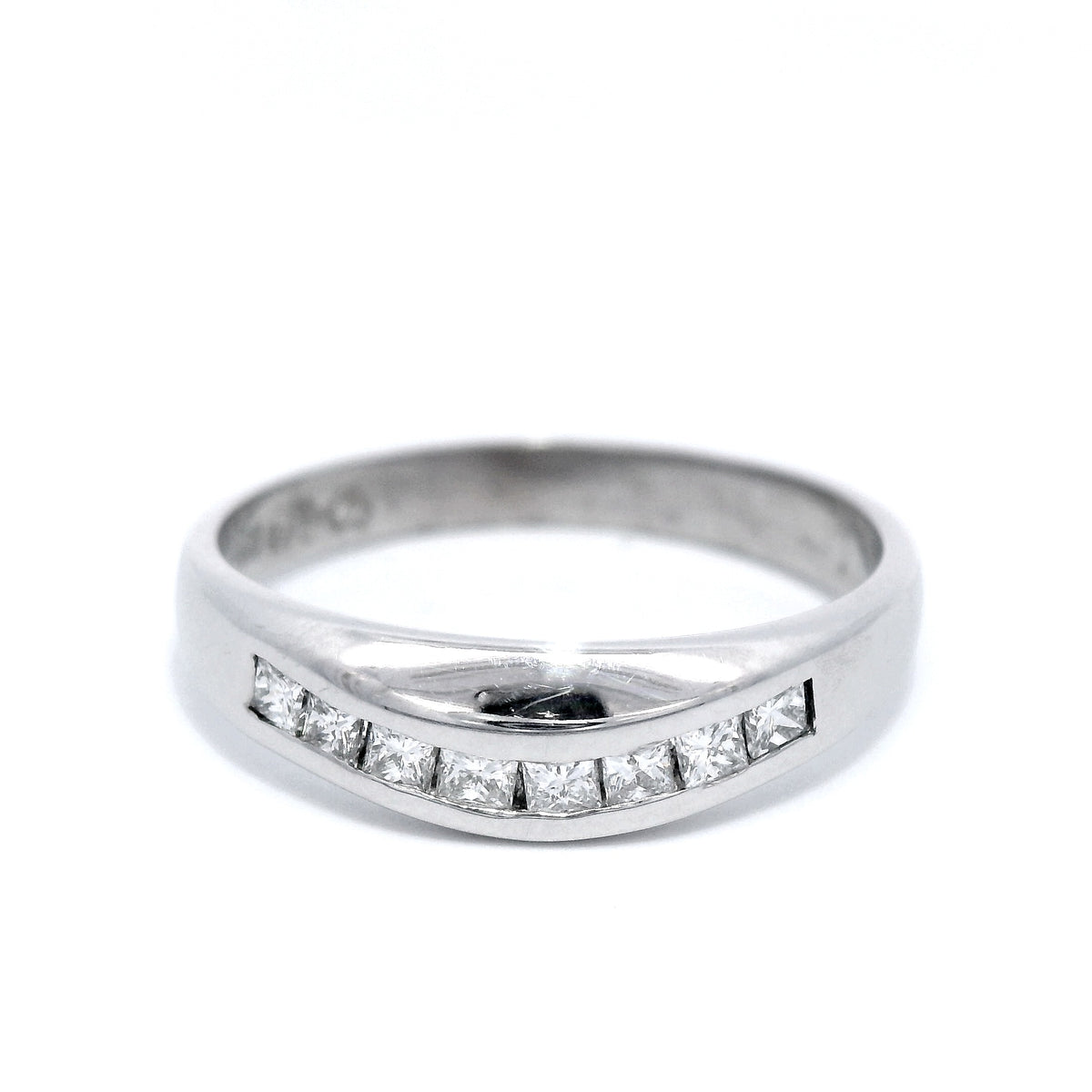 Princess Cut Diamond Set Ring in White Gold