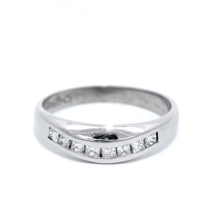 Princess Cut Diamond Set Ring in White Gold