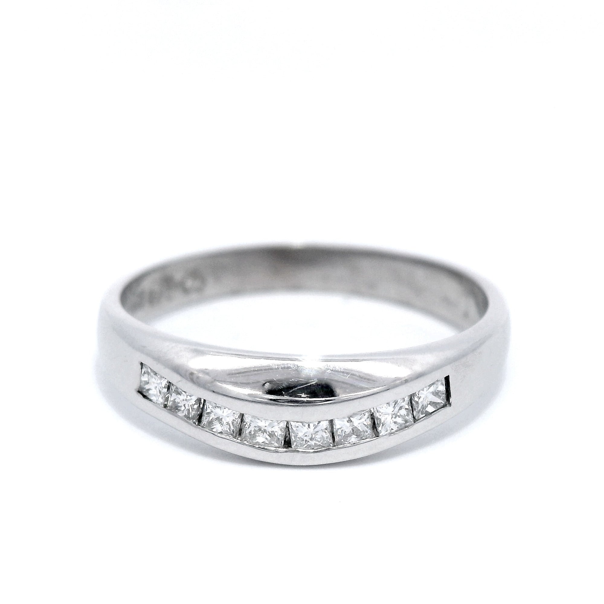Princess Cut Diamond Set Ring in White Gold