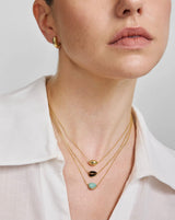 Ania Haie Gold Bezel Amazonite Organic Dome Pebble Necklace