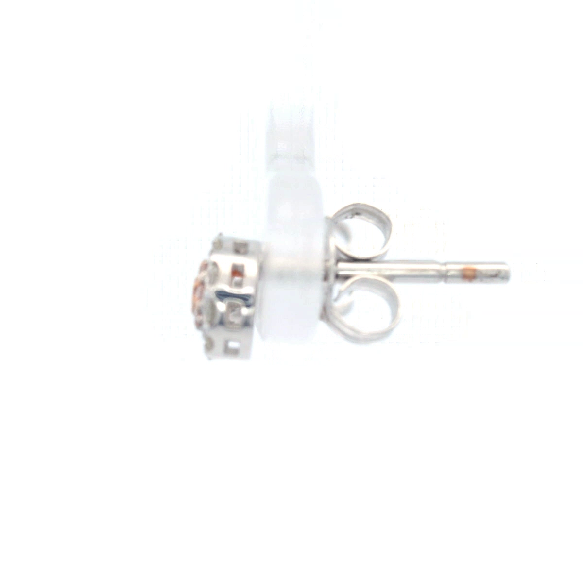 9ct White Gold and Rose Gold Pink Diamond Earrings