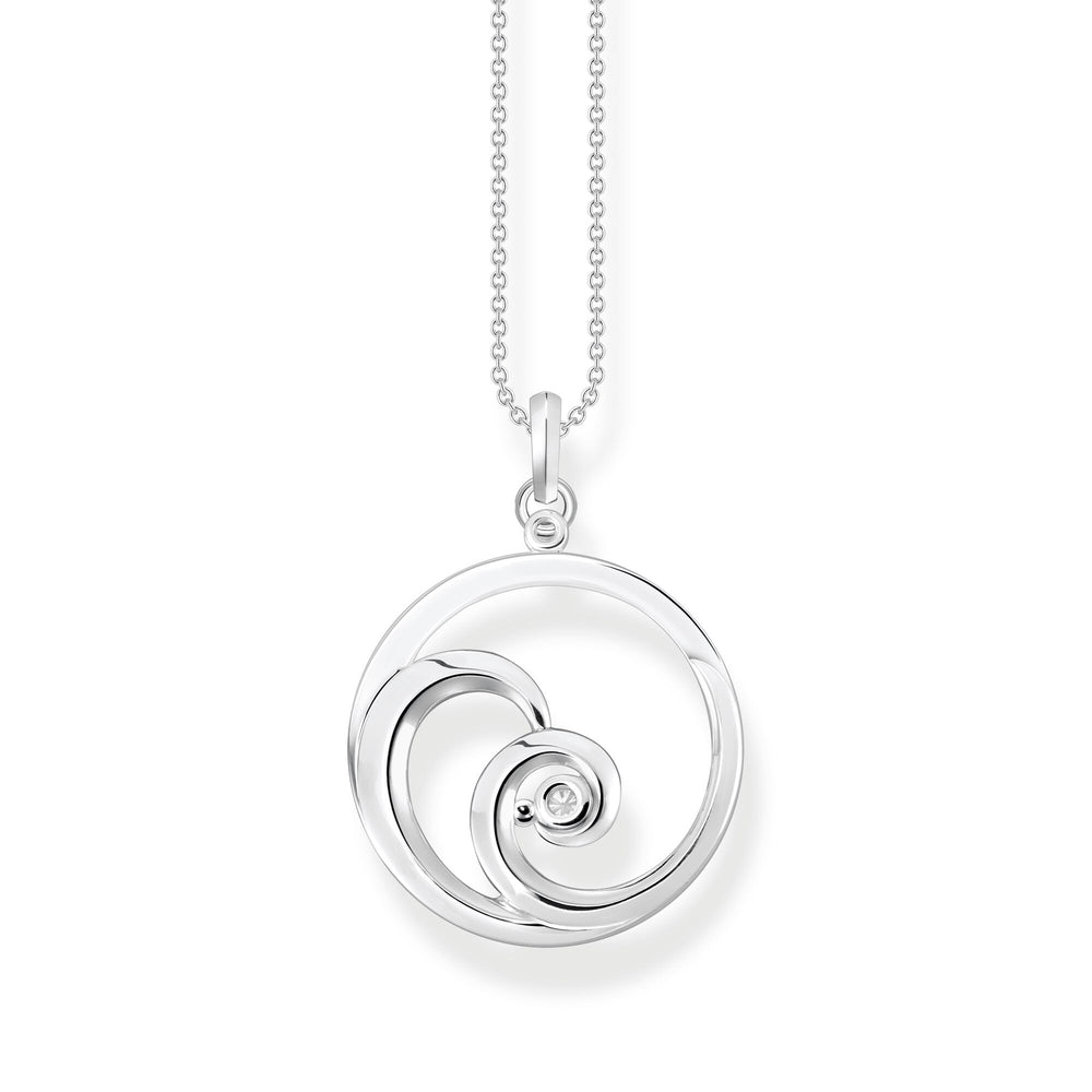 Thomas Sabo Cubic Zirconia Ocean Waves Necklace 40-45cm