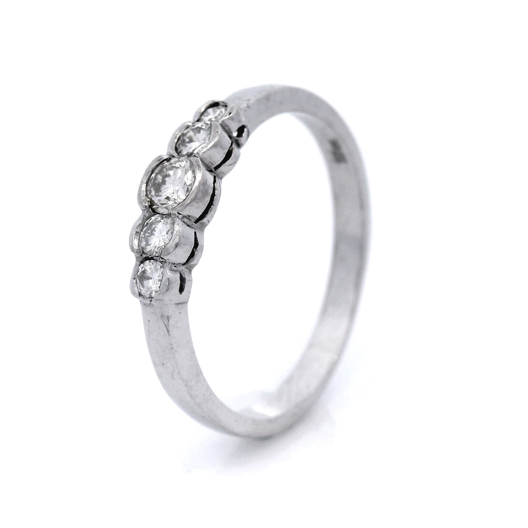 Diamond Rubset Dress Ring Set in White Gold