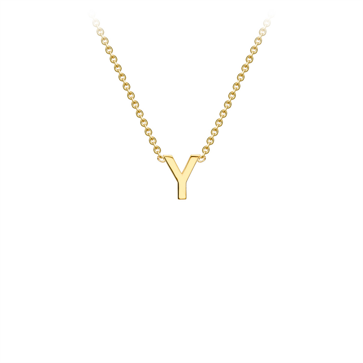 9ct Yellow Gold Petite Initial Necklace - D