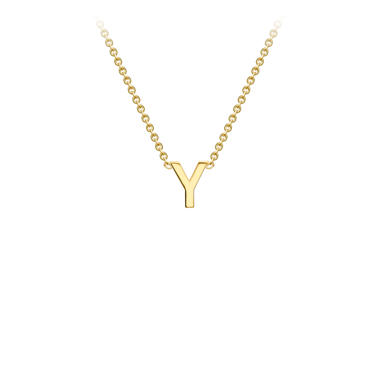 9ct Yellow Gold Petite Initial Necklace - D