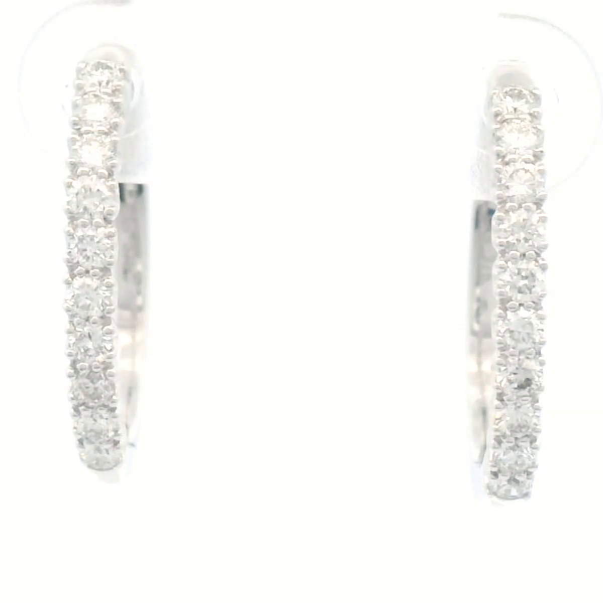 9 CARAT WHITE GOLD DIA HUGGIE .50 CARAT