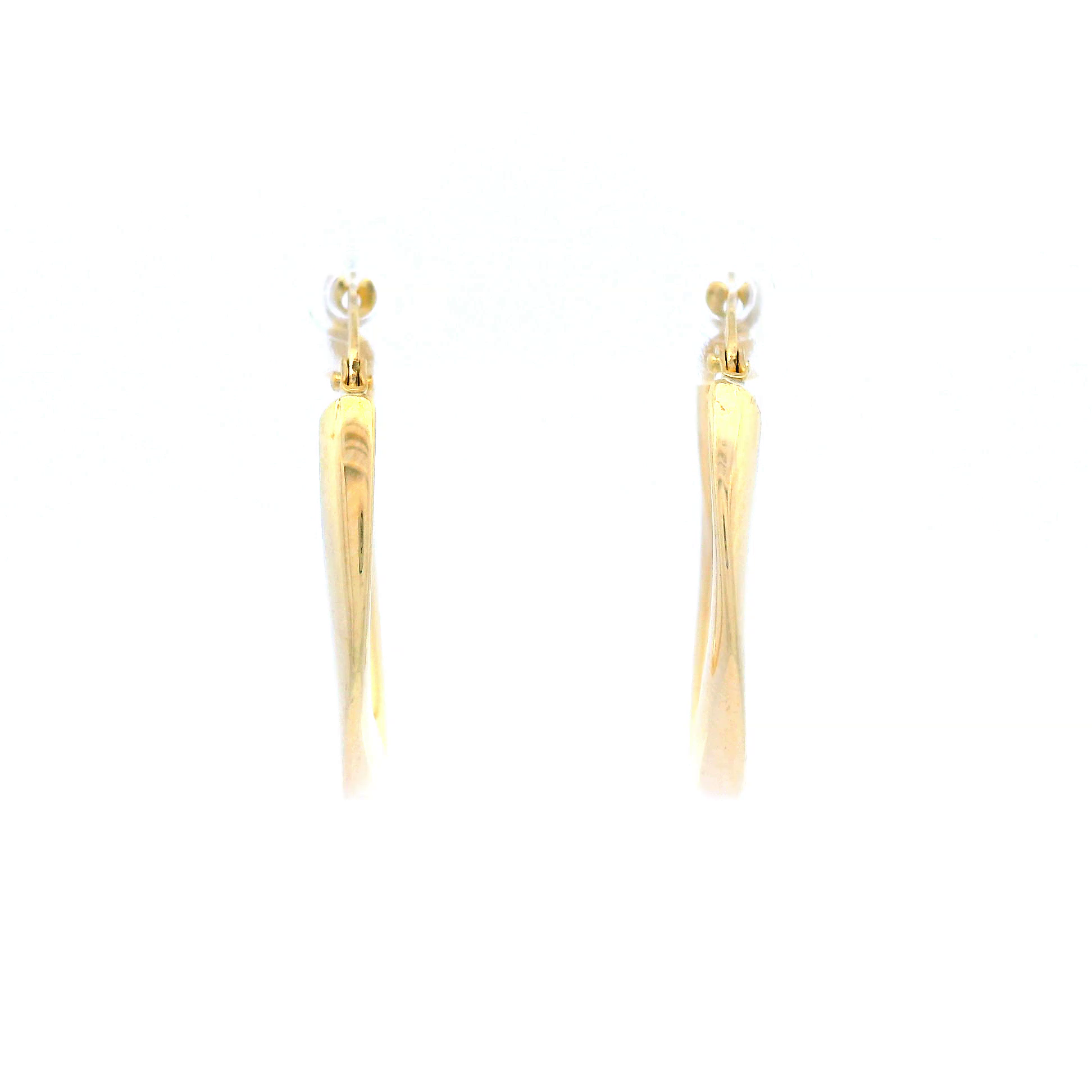 Twisted Hoop Earrings In 9 Carat Yellow Gold Silver Bonded