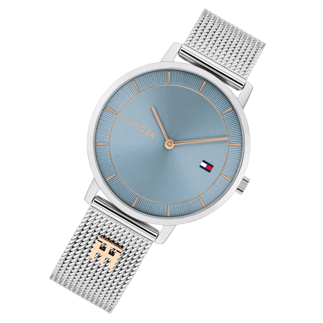 Tommy Hilfiger Silver Steel Mesh Blue Dial Women's Watch