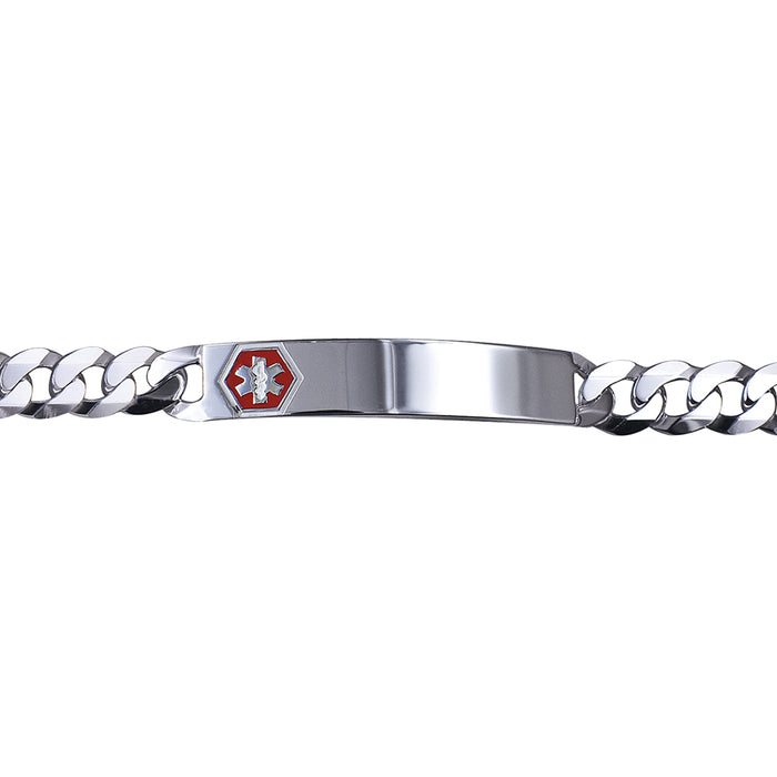 Bevelled Curb Diamond Cut Medical ID Bracelet