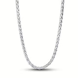 Pandora Pavé Clasp Foxtail Chain Charm Necklace