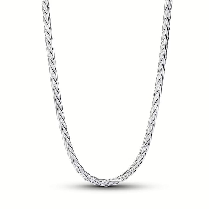 Pandora Pavé Clasp Foxtail Chain Charm Necklace