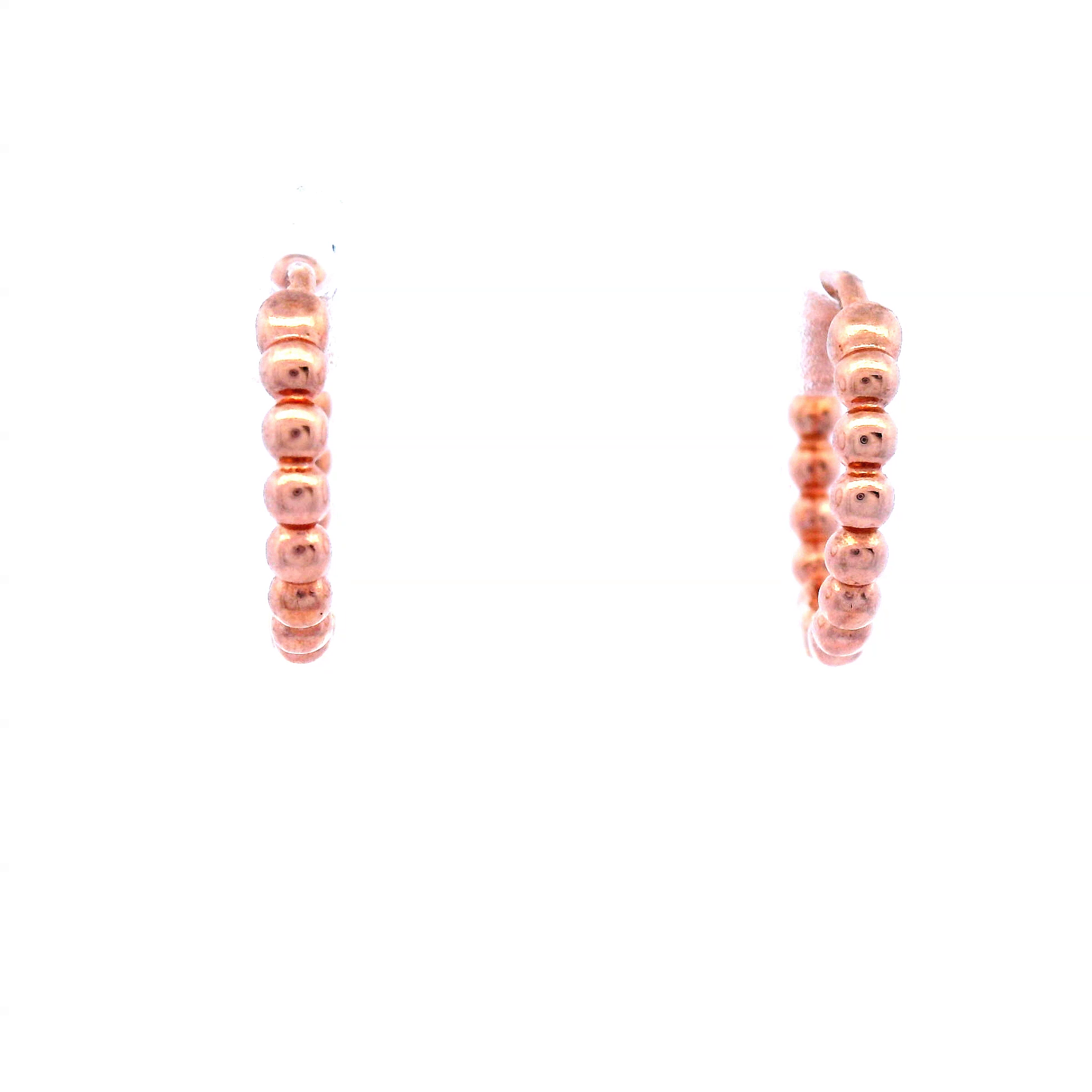 9ct Rose Gold Beaded Huggies