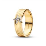 Pandora Sparkling Shooting Star Wide Band Ring