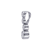 Sterling Silver Graduating Bezel Set White CZ Pendant